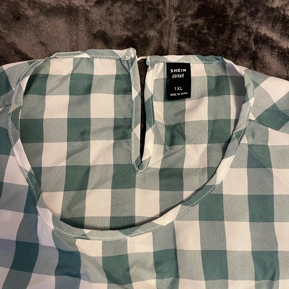 SHEIN curve Green Checkered dress - Picture 2 of 2
